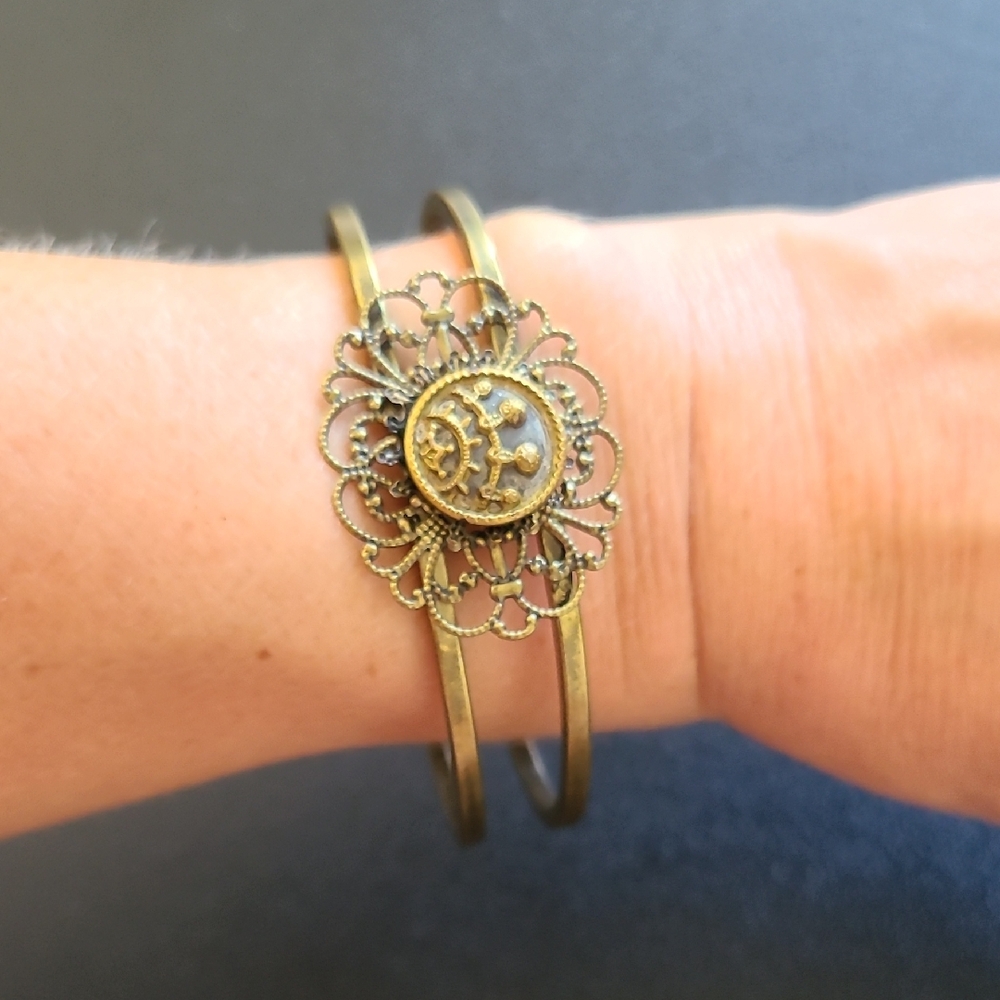 Rustic Gold Filigree Bracelet